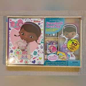 New Disney Doc McStuffins Storybook Dress Up Magnetic Wooden Doll
